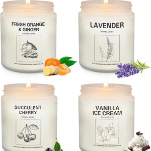 Scented Candles Sets, Candles for Home Scented,Made with Natural Soy Wax & Essential Oils, 35 Hour Burn Time,4 x 7.1 Oz Aromatherapy Candle Gifts for Christmas Birthday Women Mom Best Friends.