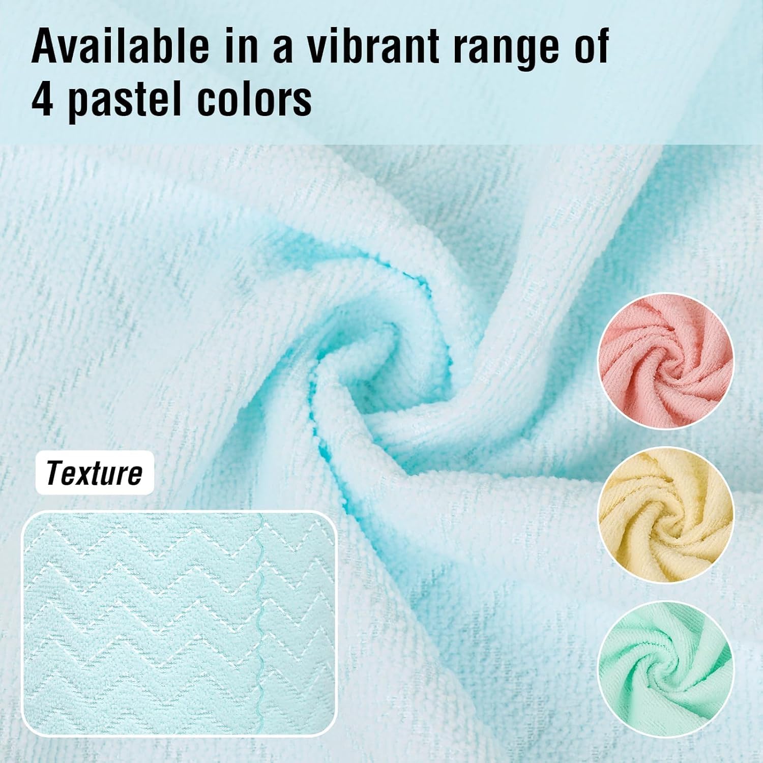 Microfiber Cleaning Cloths Roll, 75 Pack Tear Away Microfiber Towels Roll, 12" x 12" Lint Free Rags, Reusable Cleaning Cloths, Washable, Scratch Free,Ultra Absorbent Dish Rags(Blue Ripple) - Image 7