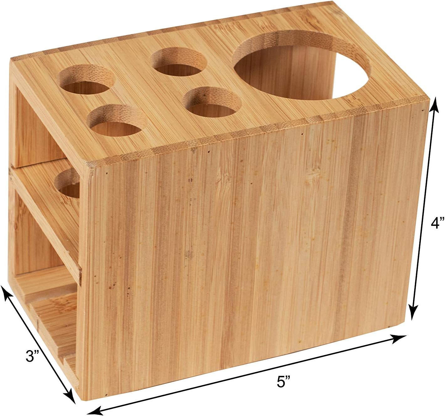 Toothbrush Holder, Stores 4 Toothbrushes and 1 Toothpaste, Made of 100% Sustainable Bamboo, Stylish Bathroom Organizer Accessory, Easy to Clean and Odor Resistant - Image 3