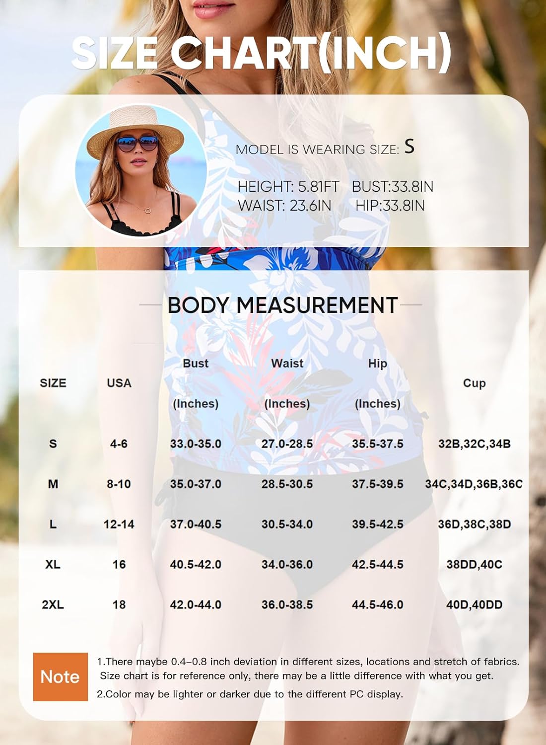 Aleumdr Womens Blouson Tankini Swimsuits Athletic Two Piece Strappy Tummy Control Bathing Suits with Bottoms - Image 6