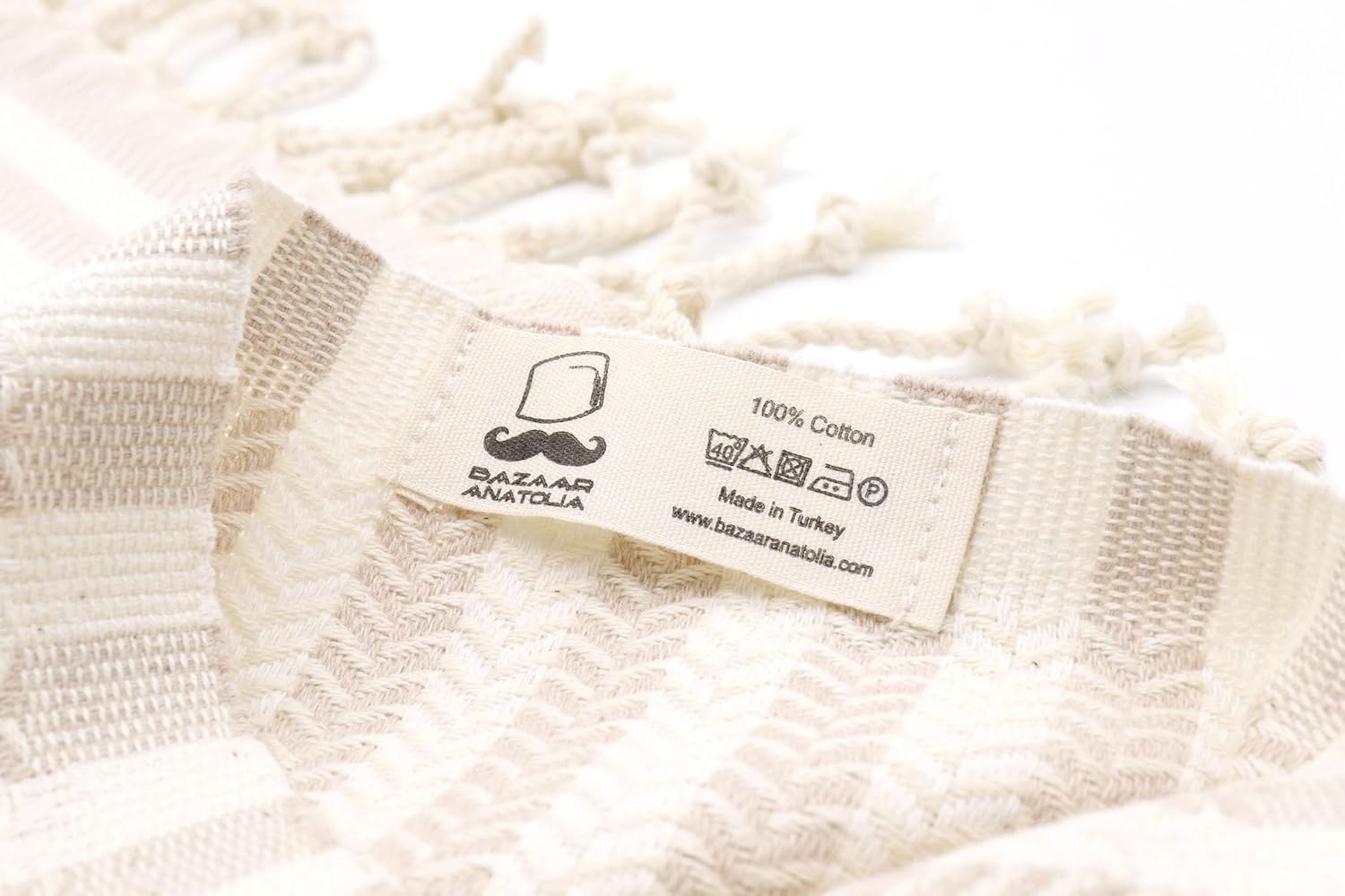 Bazaar Anatolia Turkish Bath Towel – 100% Cotton, Quick Dry Boho Farmhouse Decor, Autumn Throw Blanket for Bathroom – Oversized 71x39 Inches – Arpa Beige - Image 7