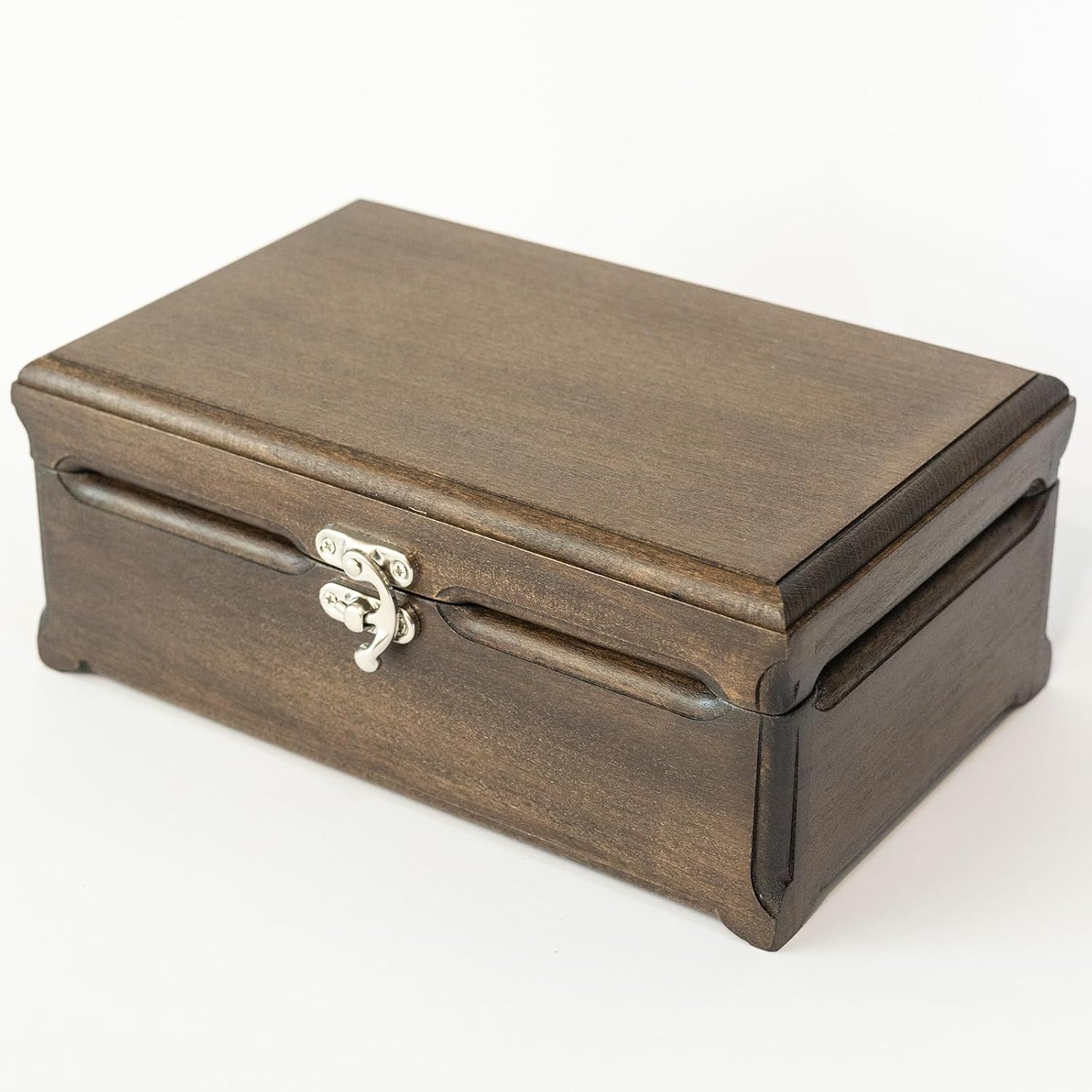 Handmade Beechwood Jewelry Box, 9.1 x 5.9 x 3.7 inches (23 x 15 x 9.5 cm), Vintage Organizer with Clasp, Eco-Friendly Gift for Rings, Trinkets, Keepsakes, and Sustainable Jewelry Storage - Image 4