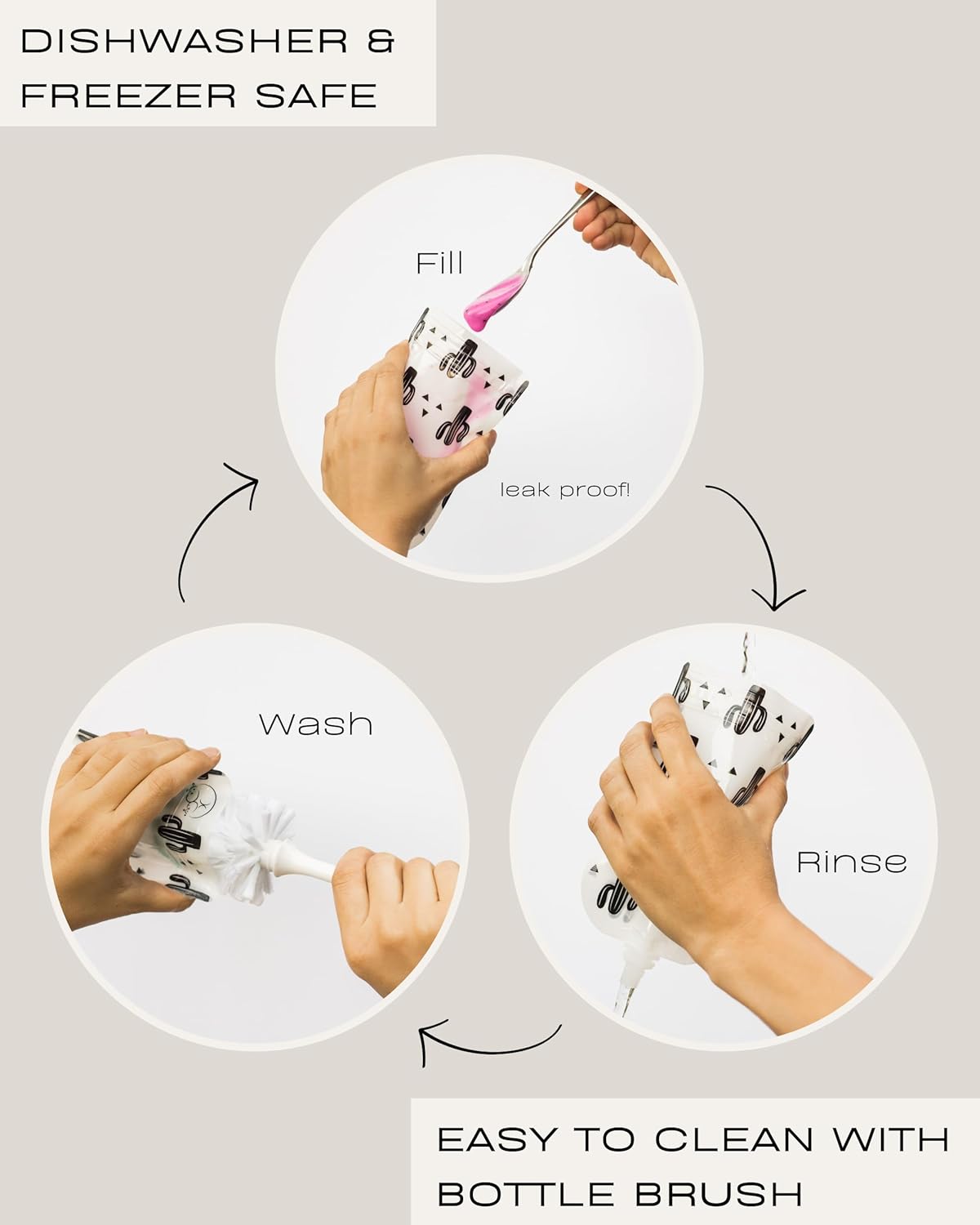 Hippypotamus Reusable Baby Food Pouches for Toddlers - BPA Free Food Grade - Dishwasher & Freezer Safe - Baby Food Containers - Refillable Squeeze Pouch For Applesauce & Yogurt - 12 Pack (Rainbows) - Image 7