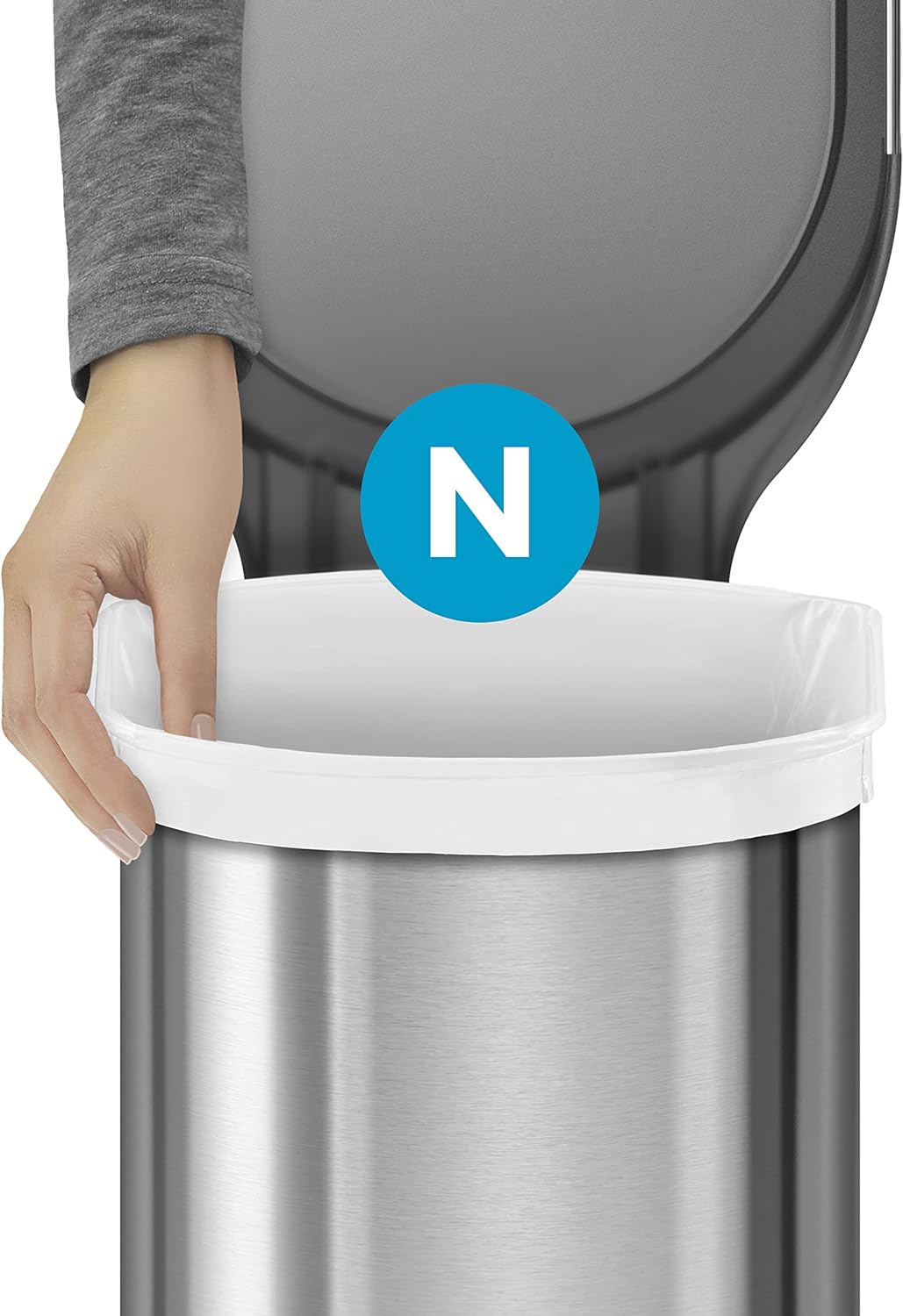 simplehuman Code N 100 Count, Dispenser Pack Custom Fit Liners, Drawstring Trash Bags, 45-50 Liter / 11.9-13.2 Gallon, White - Image 5