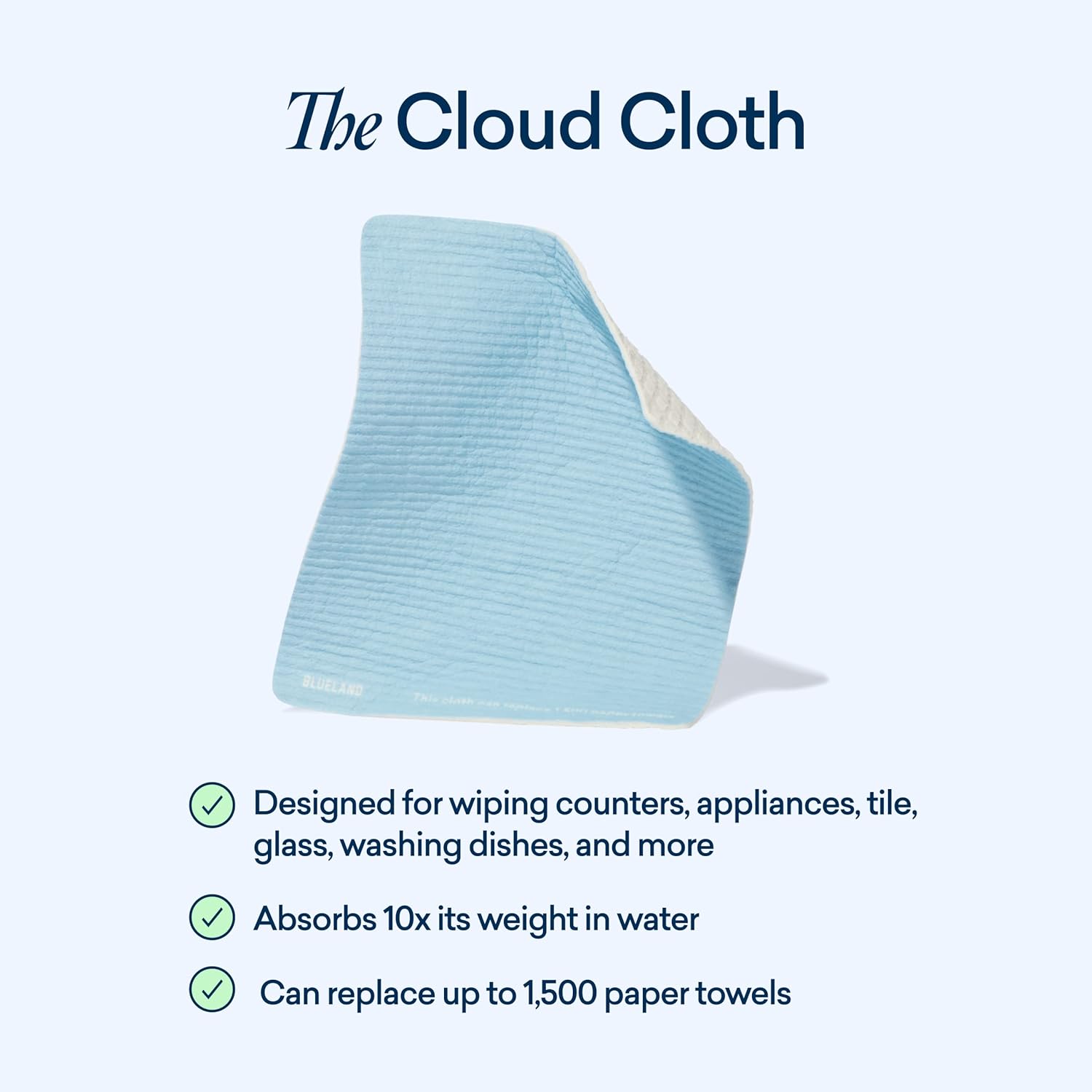 BLUELAND Cloud Cloth, 3-Pack, Reuseable Paper Towel Replacement, Natural Swedish Dish Kitchen Sponge - Image 3