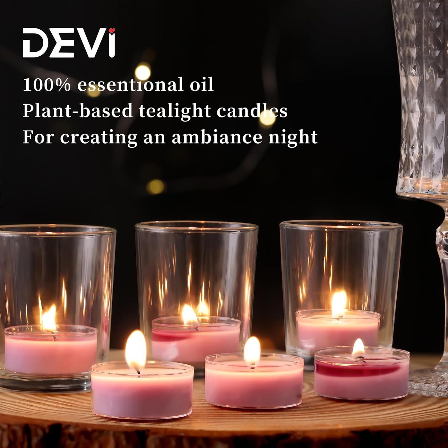 Eucalyptus & Lavender Highly Scented Tea Lights Candles 12 Pack, 3.5-4 Hours Natural Palm Tea Candles for Home Scented, Small Votives with Essential Oils for Home Aromatherapy, Gifts for Woman - Image 5