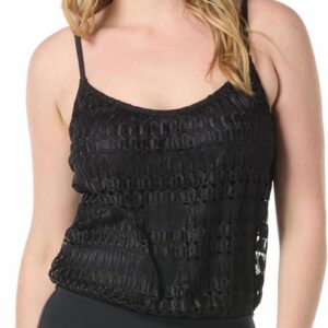 SHAPEMAKER One Piece Swimsuit with Blouson Modest Top, Curve Smoothing Features, Removable Soft Cups