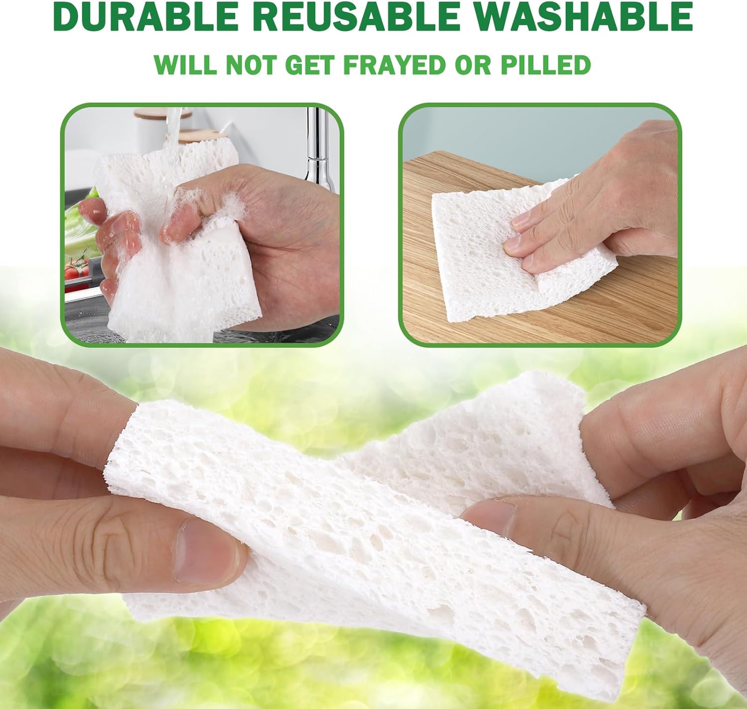 12 Pack Dishwashing Sponges Natural Cellulose Sponges Plant Based Resilient and Reusable Soft Dish Sponges for Washing Dishes DIY Craft Sponge for Fun - Image 5