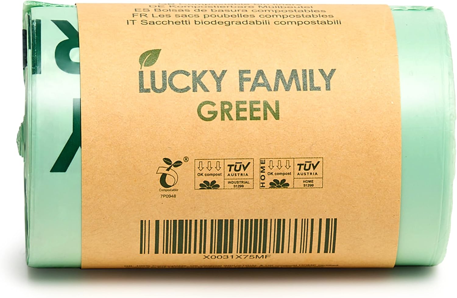 Lucky Family Green Compost Bags for Kitchen Countertop Bin -1.3 gallon trash bags to 1.6 Gallon trash bags - 100% Compostable Trash Bags for Food Waste, Organic Biodegradable Bags - Image 2