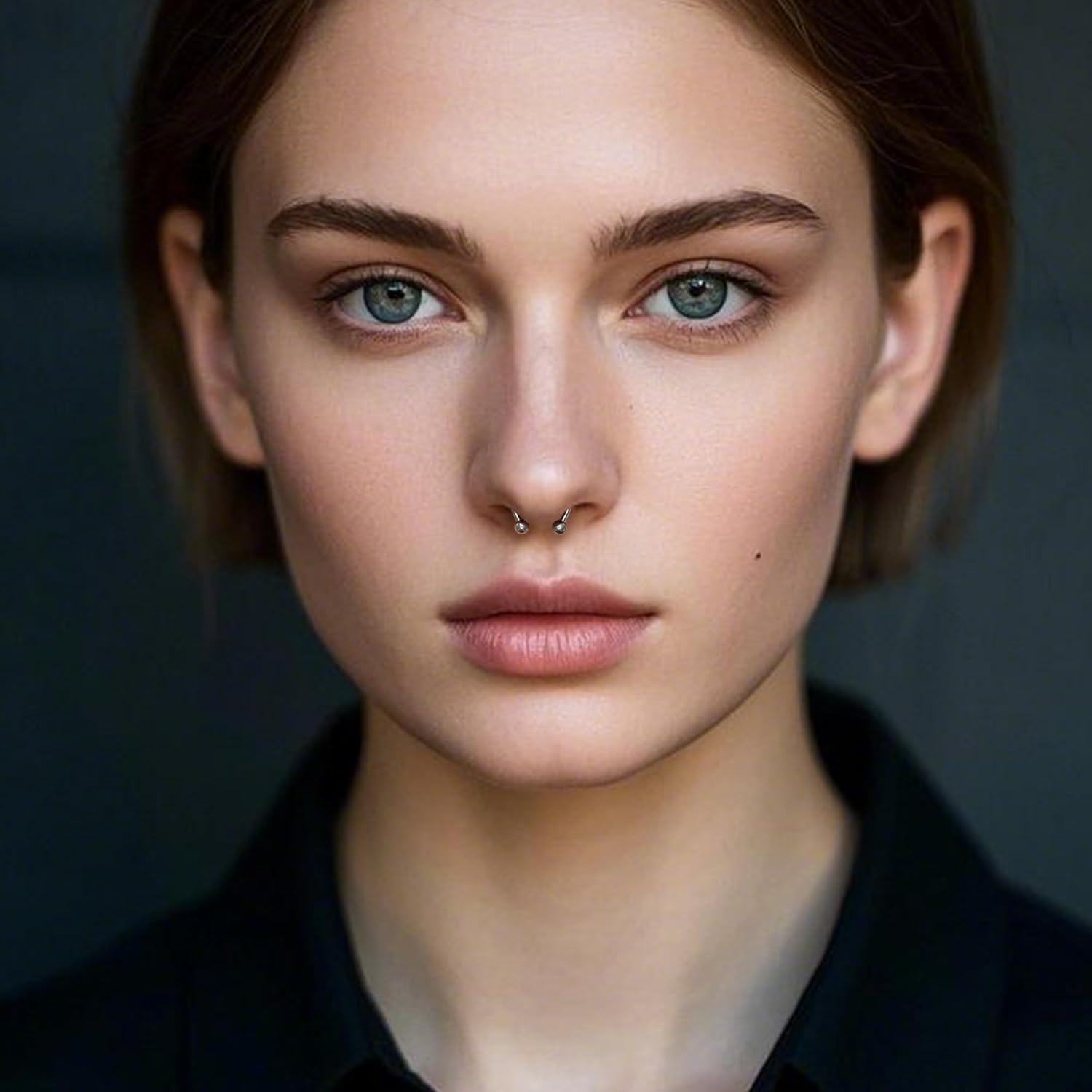 Vsnnsns 14G 16G 18G Septum Rings Piercing Jewelry 316L Stainless Surgical Steel Horseshoe Septum Nose Rings Snake Bite Lip Ring Daith Rook Earrings Smiley Piercing Jewelry for Women Men 8MM 10MM 12MM - Image 4