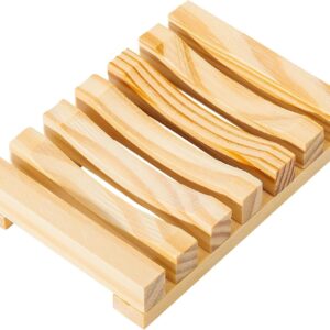 Urbanstrive Eco-Friendly Natural Wooden Soap Dish Soap Saver Holder Soap Tray for Bathroom, Biodegradable, Zero Waste, Plastic Free (Wooden)