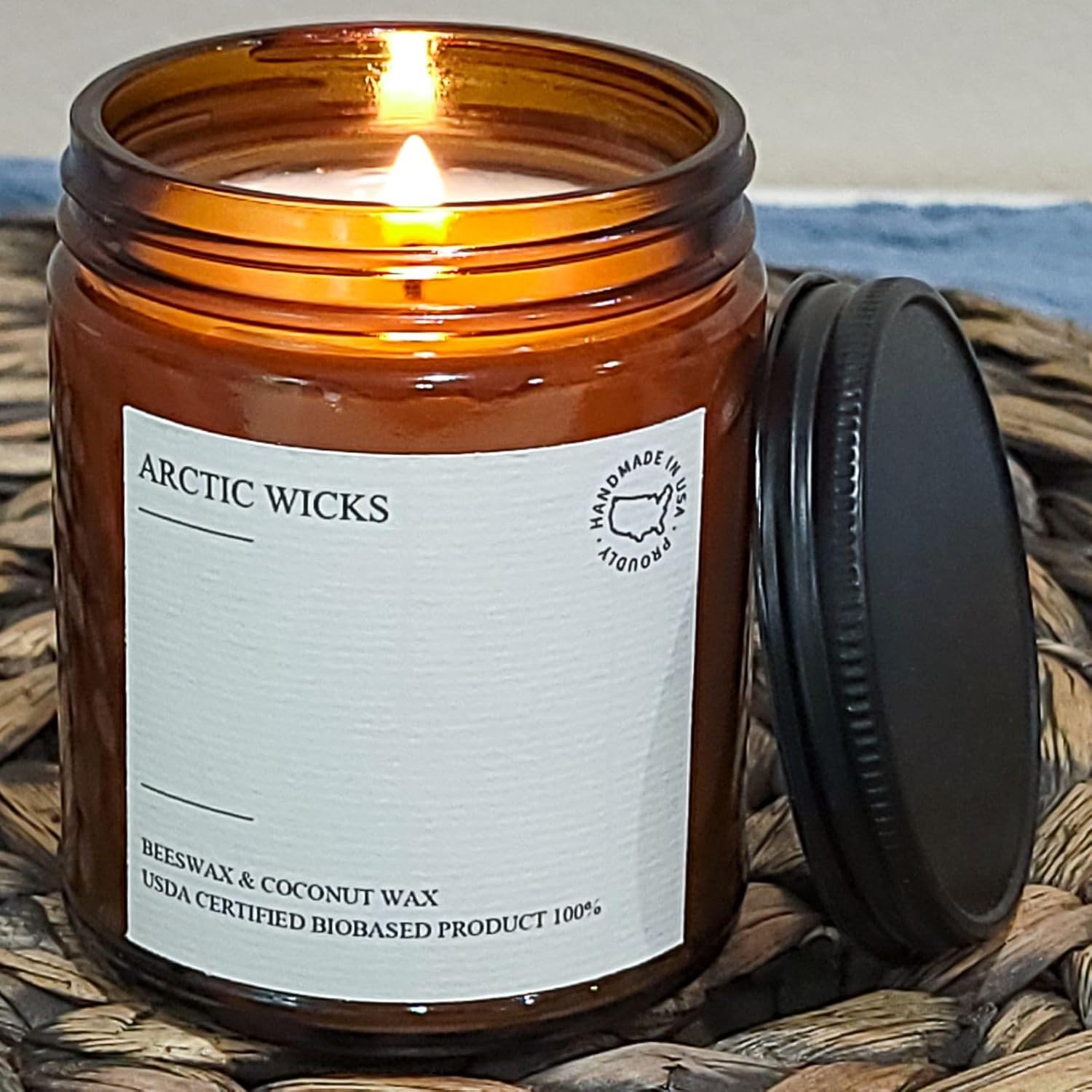 Sweet Fireside Candles | Arctic Wicks 9oz Coconut & Beeswax Candles | Amber Sweet Scented Fireside Candles for Fall, Winter, Holidays, Gifts, Non-Toxic, Sustainable | USDA Certified 100% Biobased - Image 5