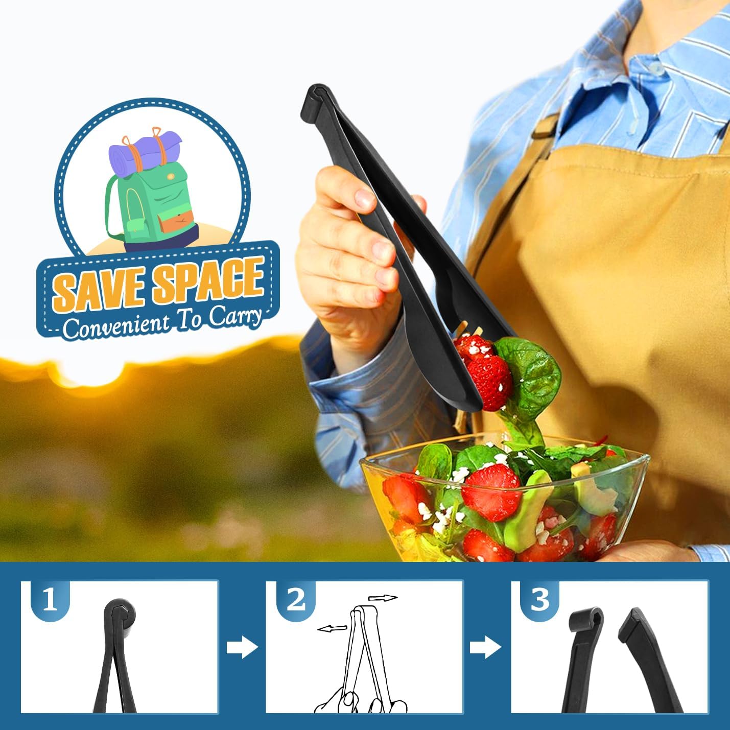 Reusable Plastic Serving Utensils Set of 24, Wheat straw Large Serving set 10" Serving Spoons/10" Slotted Spoons/9.4" Tongs, for Party Chafing Dish Buffet Catering (Black, Not for Cooking) - Image 6