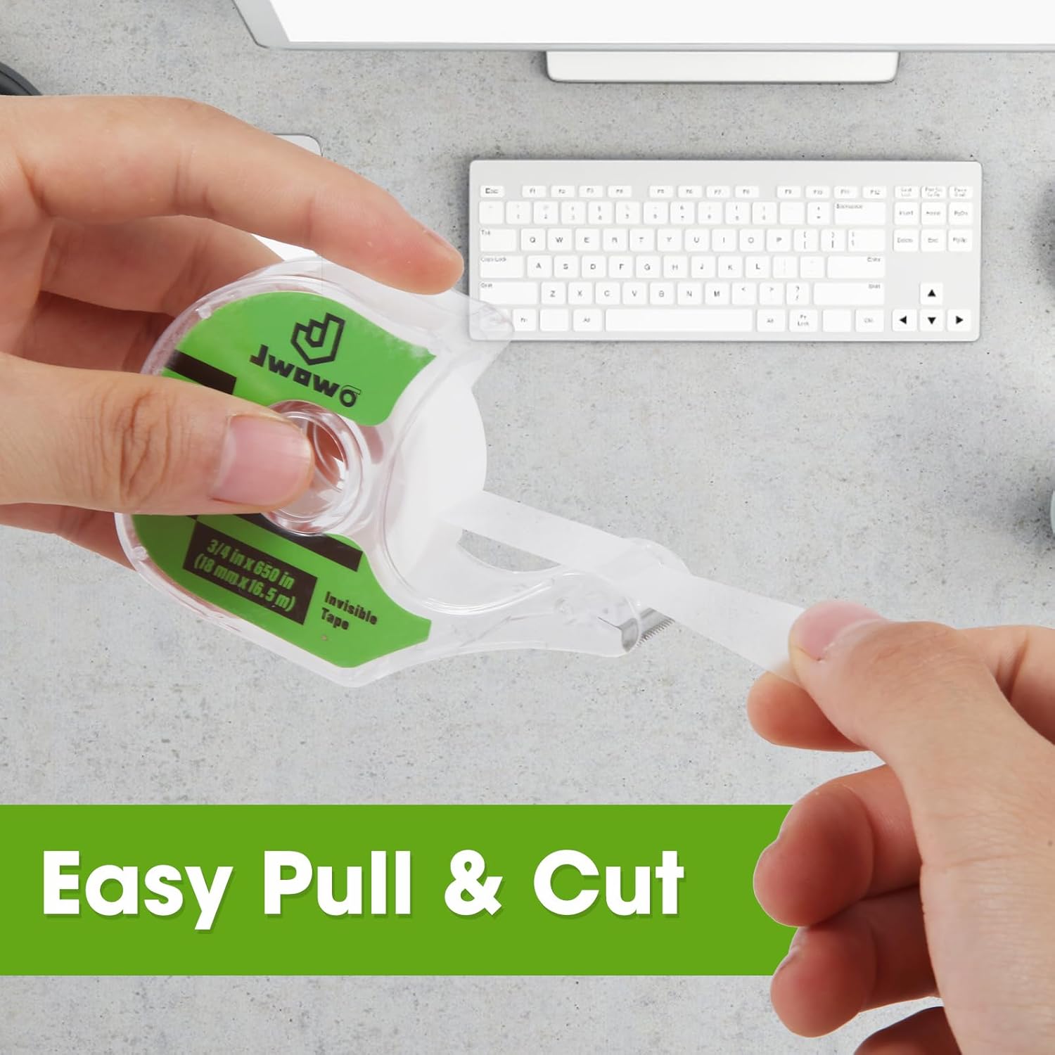 12 Invisible Tape with 12 Refillable Tape Dispenser, Home Office Supplies and Back to School Supplies for College and Classrooms, Matte Finish, 3/4 in x 650 in - Image 4