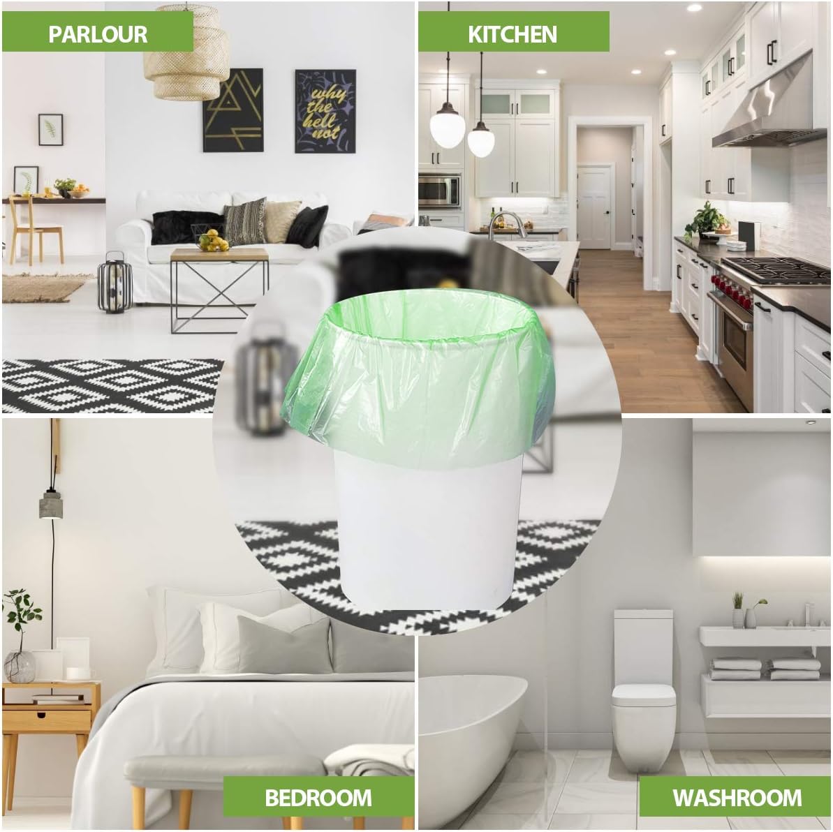 Small Trash Bags 4-Gallon Biodegradable - 100 Counts/ 5 Rolls Recycling and Degradable Garbage Bags Trash Can Liners for Bathroom Kitchen and Office - Image 6