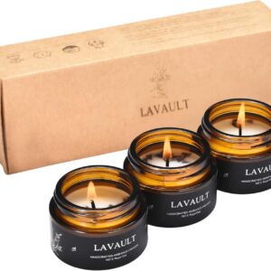 Brown Jar Candles | Set of 3 – Royal Oak Scented – Relaxing Wax Candle – Candle Sets – Aromatherapy Candles – Long-Lasting Scent – Made with Sustainable Materials – Gift Candles for Women