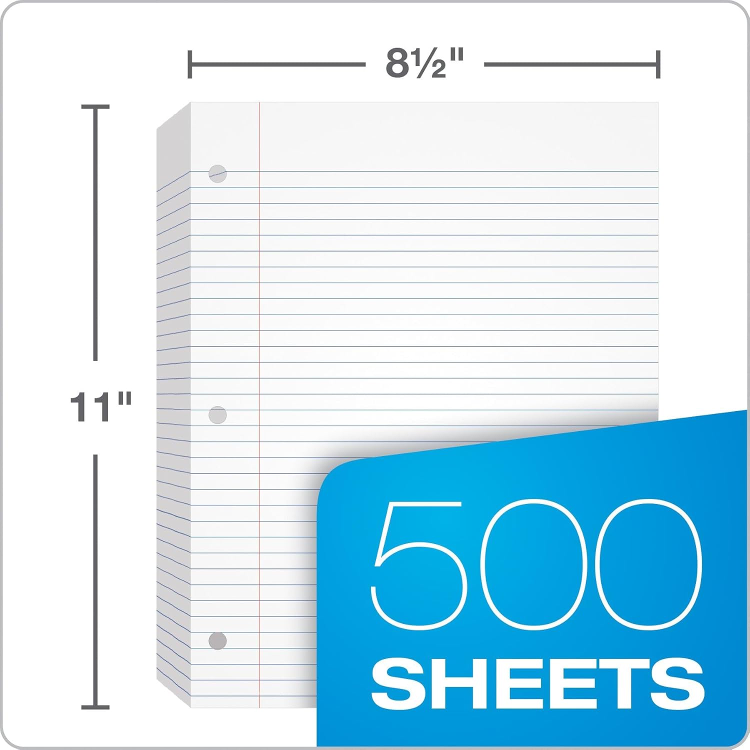 Oxford Loose Leaf Paper, 500 Sheets, College Rule Filler Notebook Paper, 8-1/2" x 11", 3-Hole Punched Fits 3-Ring Binders (62349) - Image 3