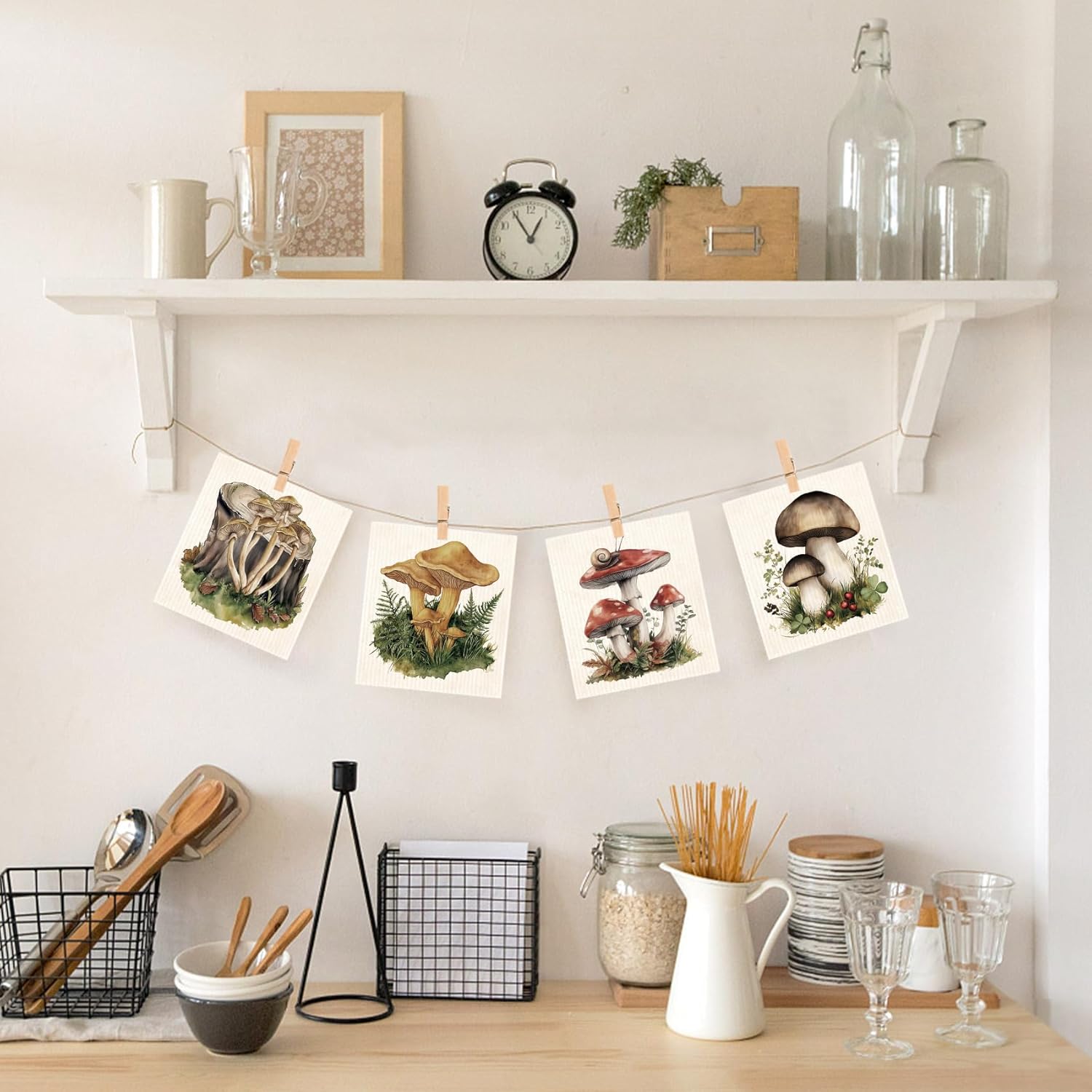 Morigins Swedish Dishcloths for Kitchen Mushroom Swedish Dish Towels,Cellulose Sponge Cloths,Non Scratch Reusable Paper Towels, No Odor, Biodegradable and Reusable Kitchen Dish Rags - Image 5