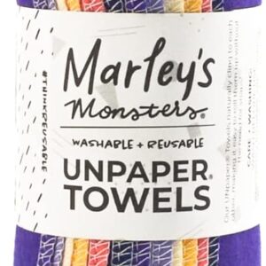 Marley’s Monsters UNpaper Towels – 12 Count roll, Reusable Paper Towels Paperless, Cotton, Tree Free (Twilight)
