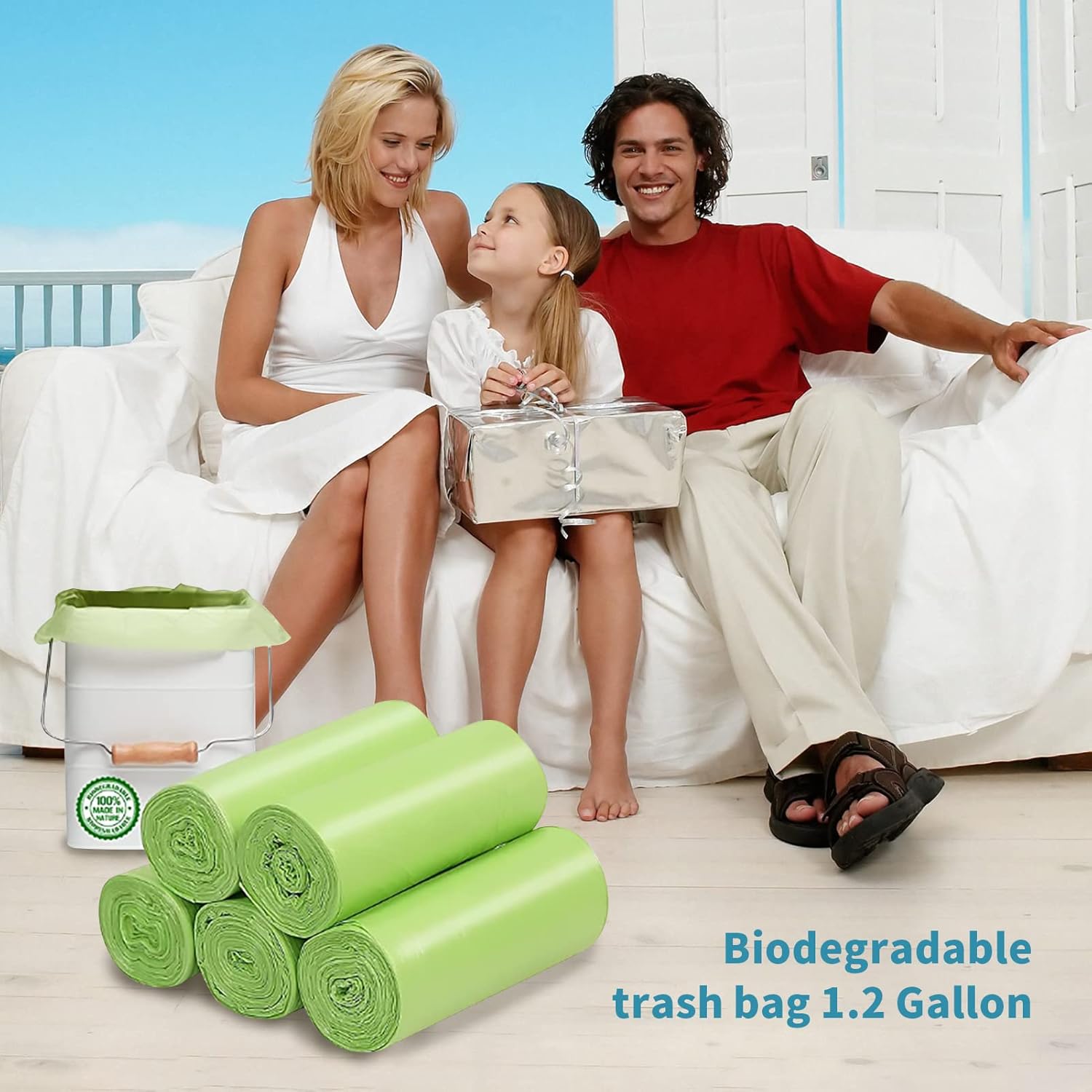 Biodegradable Trash Bags - 13 Gallon Durable Garbage Bag, Pack of 60, Perfect for Tall Trash Cans Green Thicken Recycling Bin Bags for Kitchen, Bathroom, Camping, Office, Car - Image 7