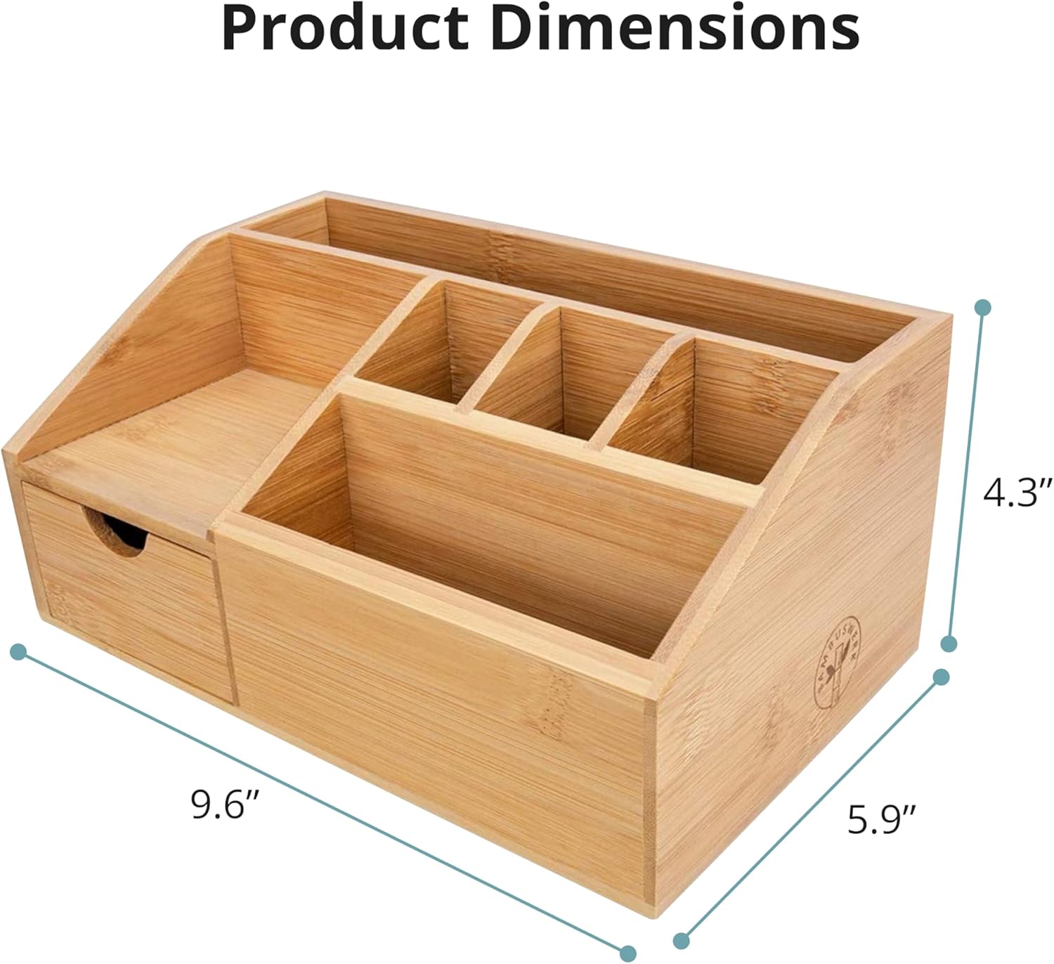 FLYGRUBS Thingles Bamboo Desk Organizer, Wood Pen Holder with Drawer, Storage Box, Pencil Box, Desk Tray for Office, Home Office - Wood Desk Organizer - Image 4