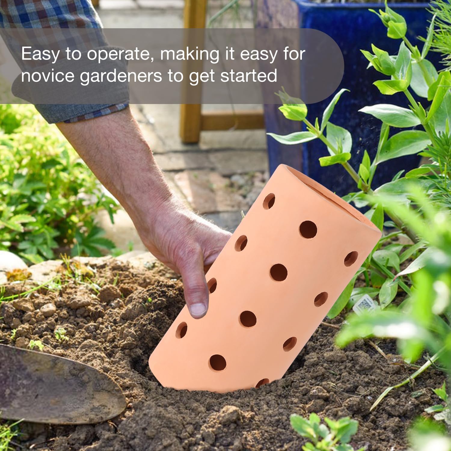 Underground Worm Farm Clay 10Inch Garden Composting bin Ceramics Outdoor Gardening from Kitchen Food Waste with Holes Systems Sustainable Worm Composter for Raised Garden Beds at Home - Image 6