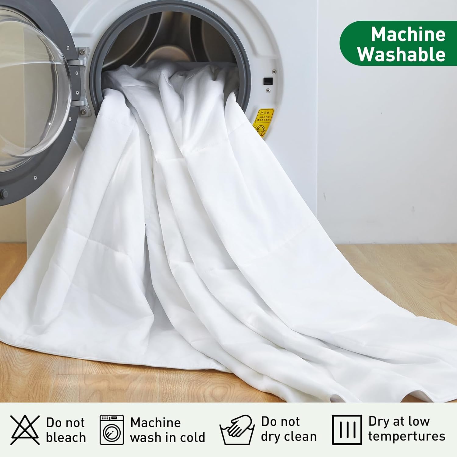 STWIENER 100% Viscose Made from Bamboo Comforter for Hot Sleepers- Breathable Cooling Silky Soft Duvet Insert Queen Size-with 8 Corner Tabs- All Season Comforter (88x88 Inches, White) - Image 7