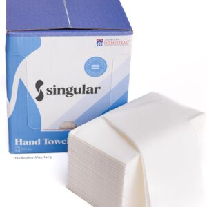 AMERICAN HOMESTEAD Disposable Hand Towels for Bathroom – White Linen-Like Guest Napkins – Ideal Paper Dinner Napkins or Bathroom Towels for Guests – 50 Count – Quilted – 15.5″ x 12″