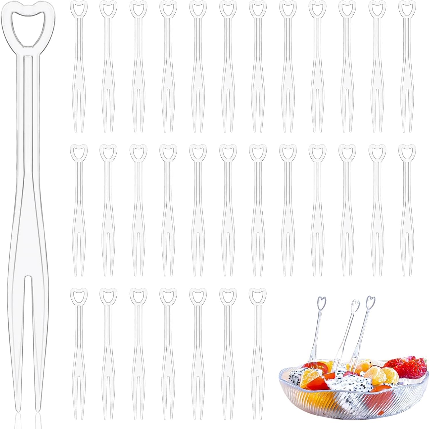 200 Pcs Clear Plastic Mini Forks Tiny Plastic Forks Small Disposable Appetizer Forks Dessert Cocktail Forks Tasting Forks Tiny Utensils for Fruit Dessert Cakes Party Serving Supplies - Image 5