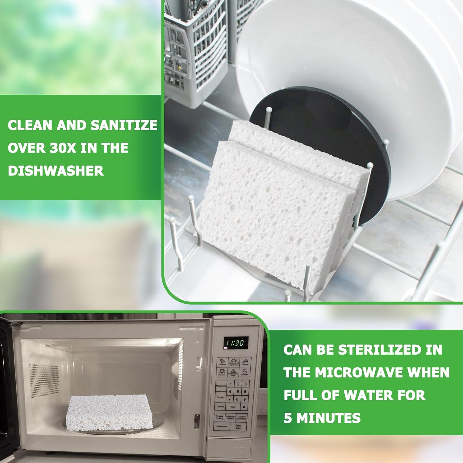 12 Pack Dishwashing Sponges Natural Cellulose Sponges Plant Based Resilient and Reusable Soft Dish Sponges for Washing Dishes DIY Craft Sponge for Fun - Image 6