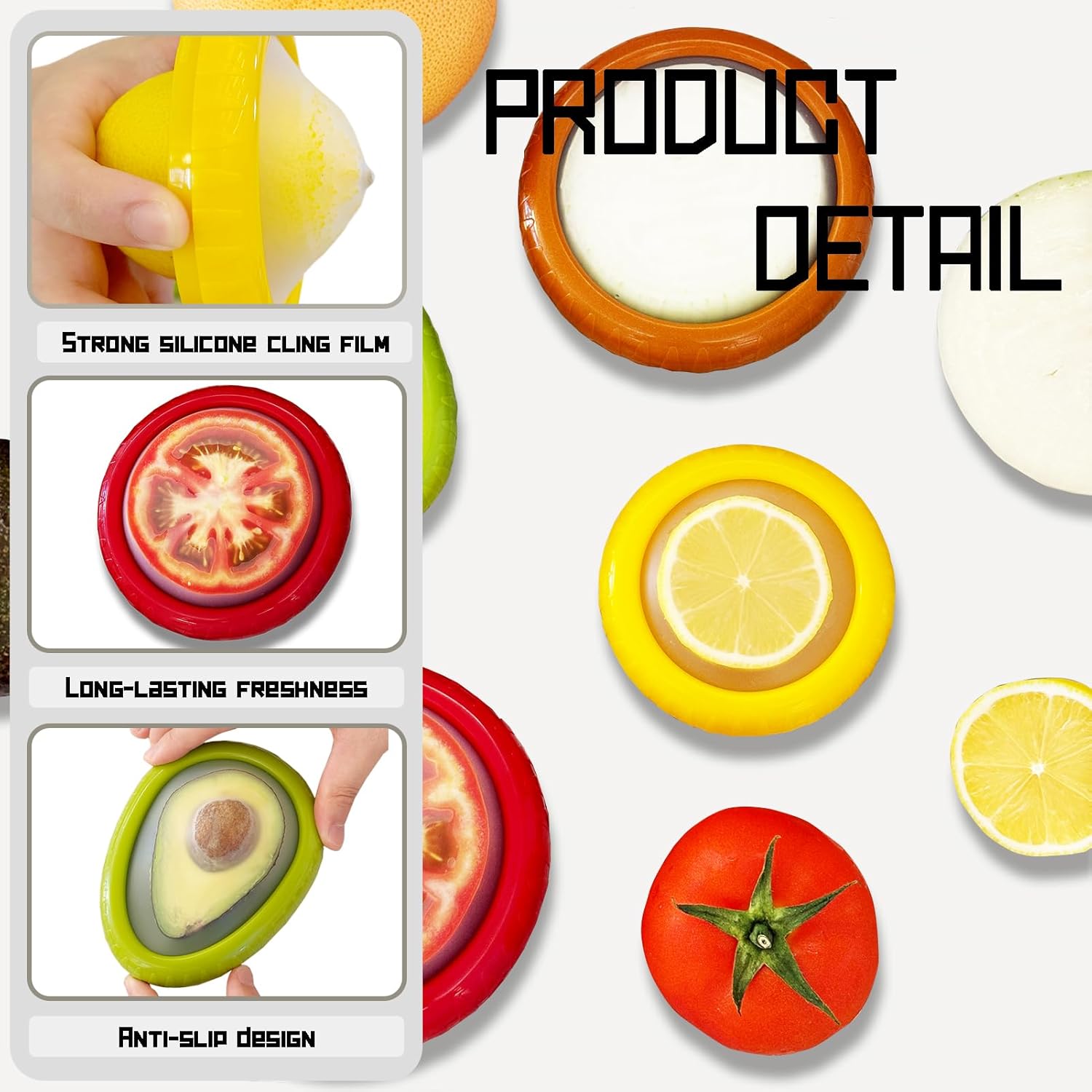 AEKTBY 4-Pack Reusable Avocado & Onion Saver - Silicone Vegetable & Fruit Storage Containers for Fridge, Anti-Oxidation Fresh Keeper Boxes - BPA-Free, Airtight & Eco-Friendly (ABS + Silicone) - Image 3