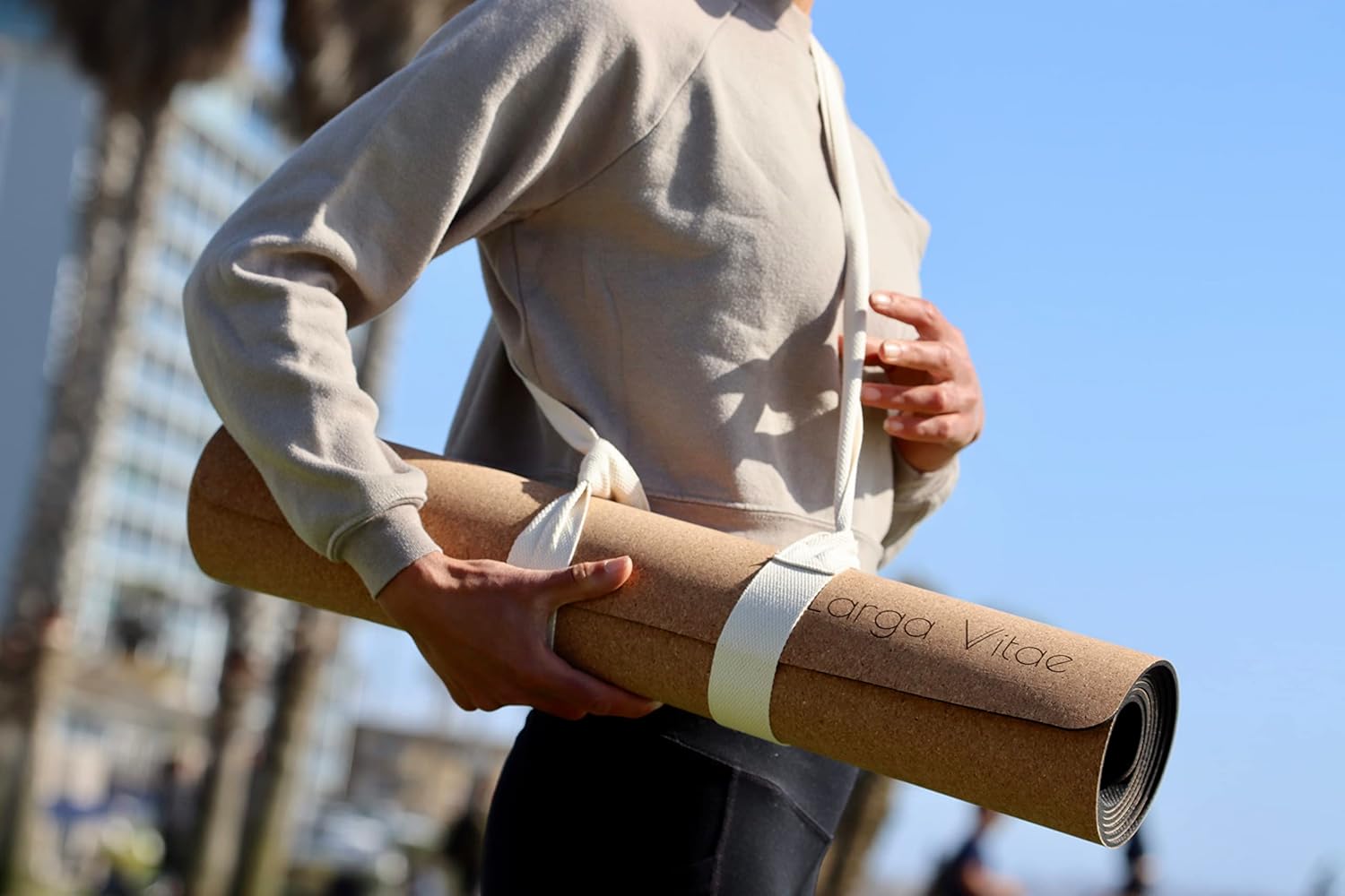 3mm Thick, 72" x 24" Natural Rubber Cork Yoga Mat, Hot Yoga Mat, Non Toxic, TPE-Free, Sustainable, Eco-Friendly, Non-Slip, Odor Resistant - Image 4