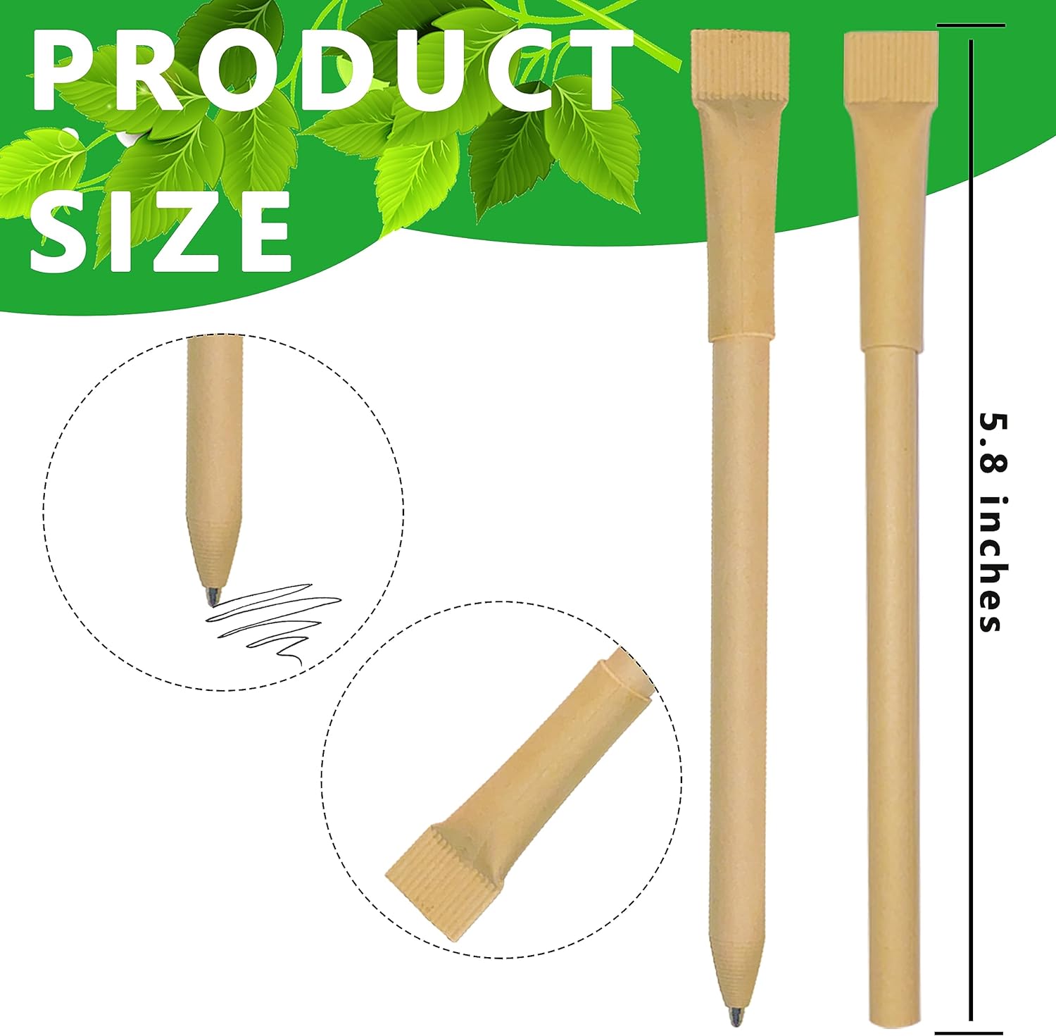 Kraft Paper Barrel Writing Pen Eco-Friendly Pens Cardboard Pens Black Ink - Image 3