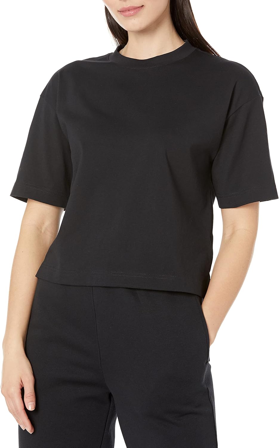 Amazon Essentials Women's Organic Cotton Drop Shoulder Relaxed Boxy Short-Sleeve T-Shirt (Available in Plus Size) - Image 2