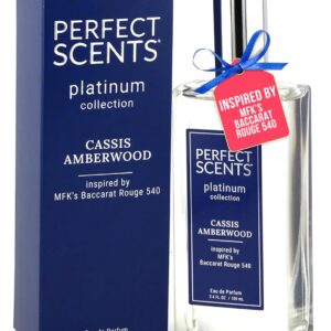 Perfect Scents Fragrances | Inspired by MFK’s Baccarat Rouge 540 | Platinum Collection | Cassis Amberwood | Women’s Eau de Parfum | Vegan, Paraben, Phthalate Free | Never Tested on Animals | 3.4 Fl Oz