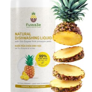 Fuwa3e Pineapple Enzyme Natural Dish Soap Tropical Pineapple Scent – 16.9oz 1 Pack – 99% Plant Based Dish Liquid – Hypoallergenic Dish Soap from Discarded Pineapple Peels