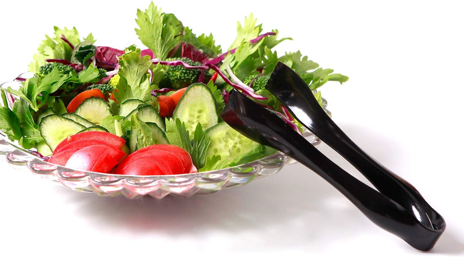 Supernal 72pcs Plastic Serving Utensils Heavy Duty Disposable Serving Tongs Black Disposable Serving Set 10" Spoons 10" Forks 6" Tongs Each 24pcs - Image 4