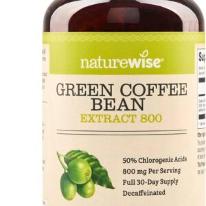 NatureWise Green Coffee Bean Extract 800mg – with 50% Chlorogenic Acids – Support for Weight Goals, Energy, and Antioxidants – Vegan, Non-GMO – 60 Capsules[1-Month Supply]