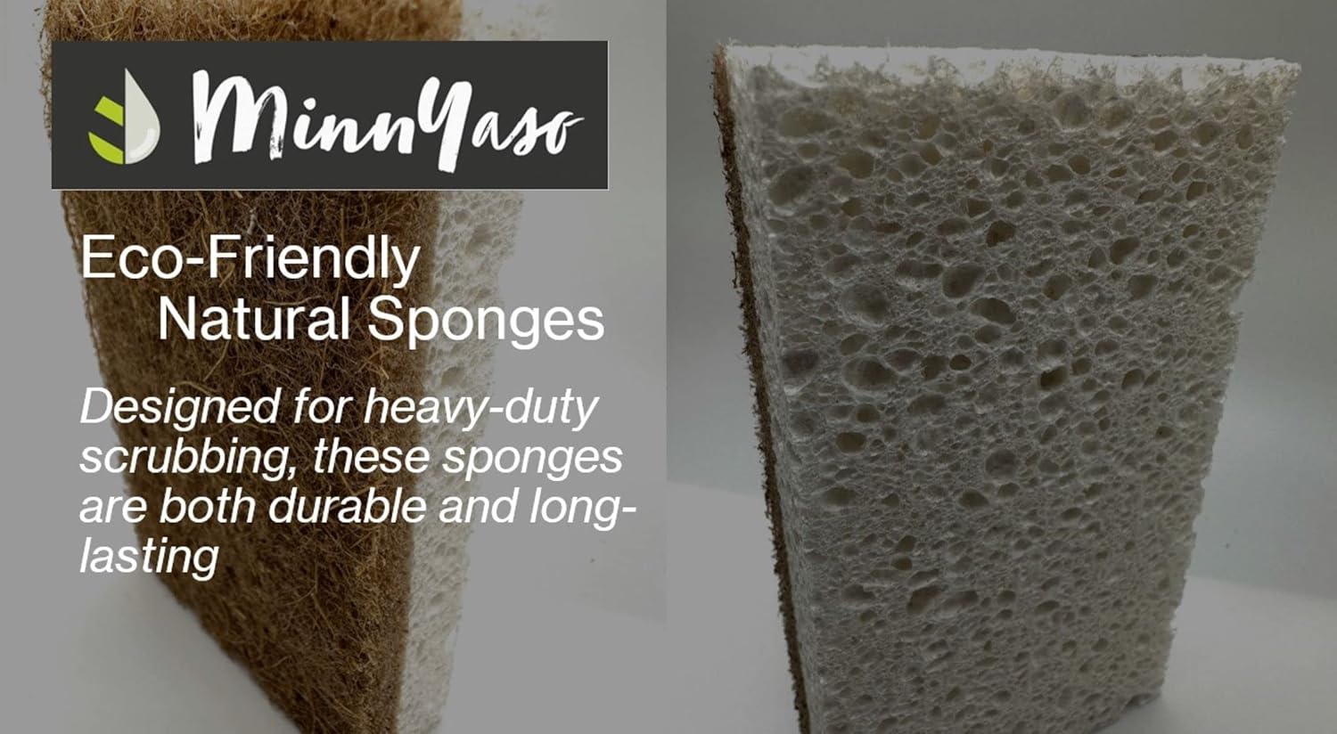 12 Pack Natural Sponges | Hemp Sisal Plant Based Scrubber Scouring Sponge | Eco-Friendly Odor Free Biodegradable Compostable Wood Pulp | Sustainable Scrub Pads for Kitchen, Dishes, Bathroom - Image 6