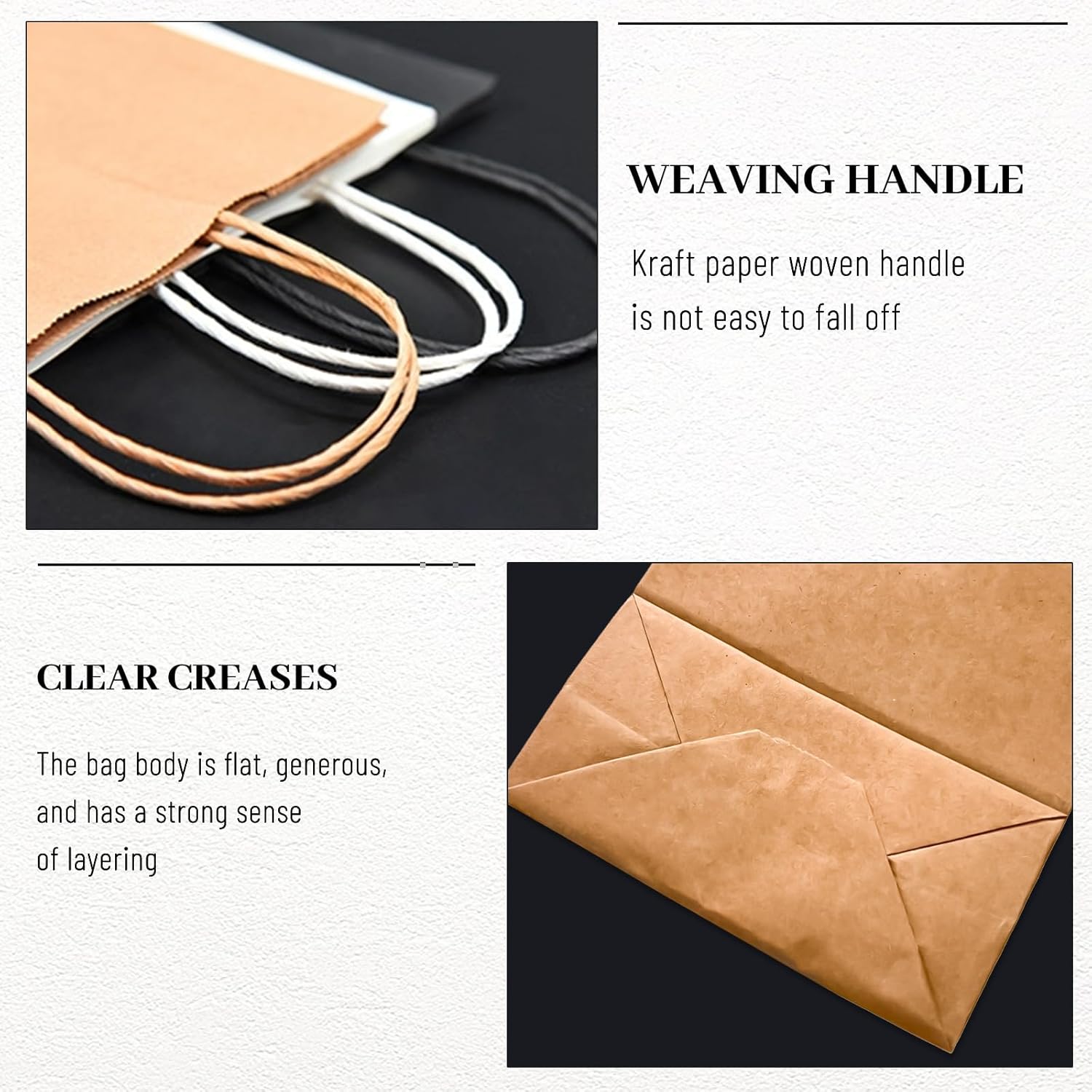 Gift Bags 8.25"X5.9 "X3.15" 100pcs Brown Kraft Paper Bag with Handles for Small Business Christmas Bulk, Wedding, Party Favor, Shopping, Lunch, Halloween Trick-or-Treat Bags - Image 5