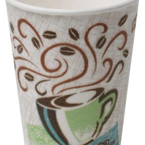 Dixie PerfecTouch 12 oz. Insulated Paper Hot Coffee Cup by GP PRO (Georgia-Pacific), Coffee Haze, 5342CDSBP, 160 Cups Per Case, Coffee Haze Design