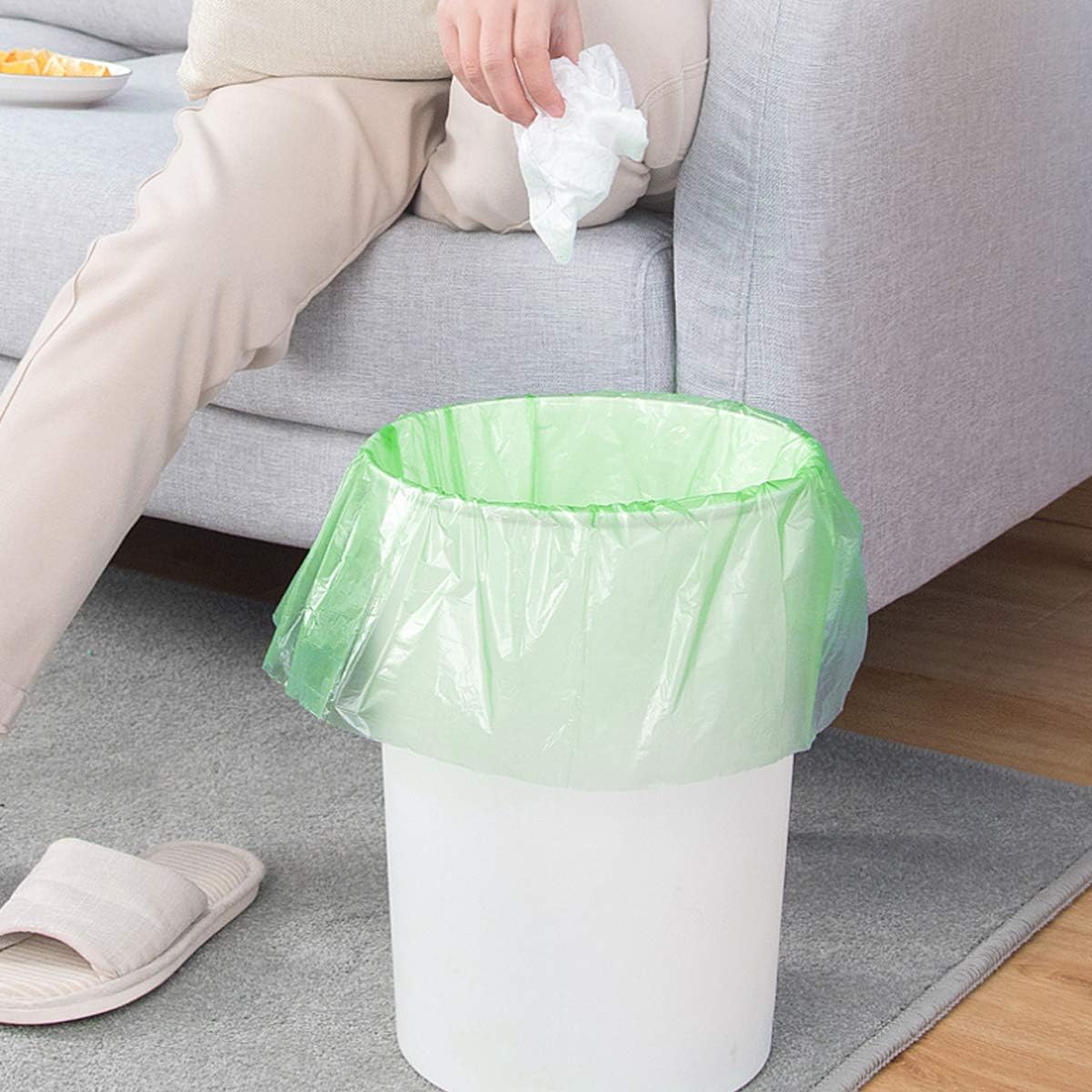 Small Trash Bags 4-Gallon Biodegradable - 100 Counts/ 5 Rolls Recycling and Degradable Garbage Bags Trash Can Liners for Bathroom Kitchen and Office - Image 5