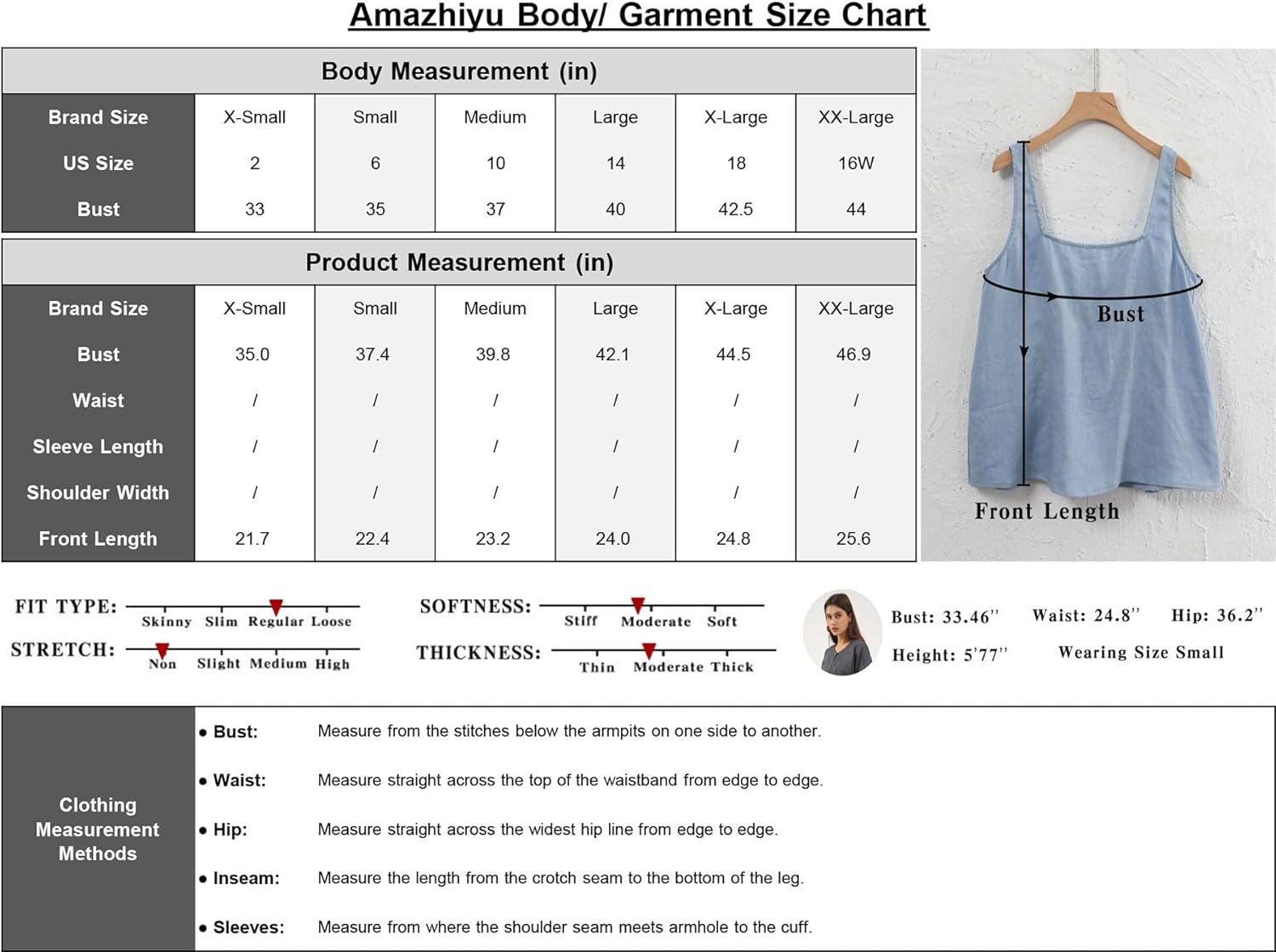 Amazhiyu Womens Pure Linen Square Neck Sleeveless Tank Tops for Casual Summer - Image 7