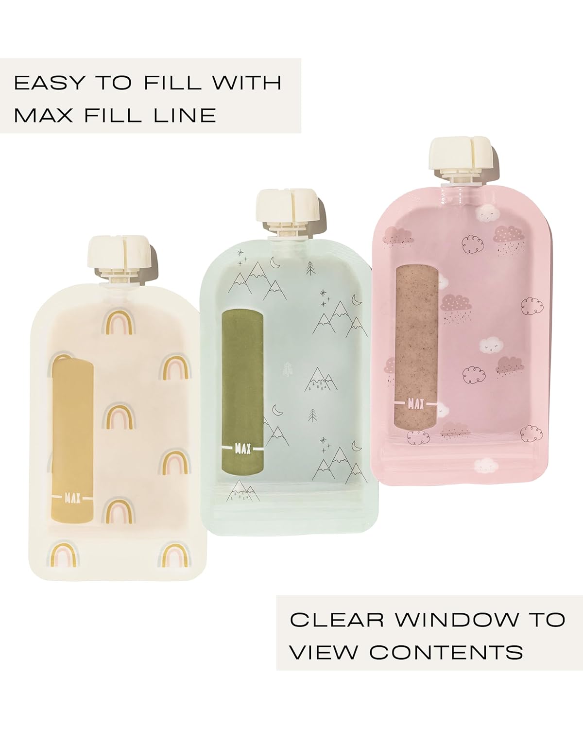 Hippypotamus Reusable Baby Food Pouches for Toddlers - BPA Free Food Grade - Dishwasher & Freezer Safe - Baby Food Containers - Refillable Squeeze Pouch For Applesauce & Yogurt - 12 Pack (Rainbows) - Image 6