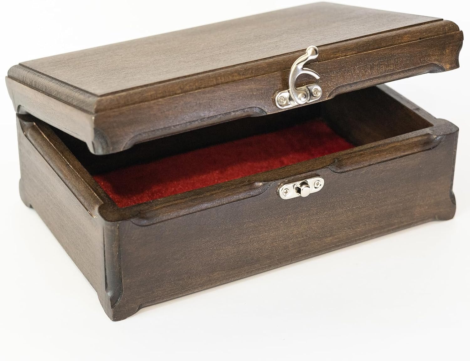 Handmade Beechwood Jewelry Box, 9.1 x 5.9 x 3.7 inches (23 x 15 x 9.5 cm), Vintage Organizer with Clasp, Eco-Friendly Gift for Rings, Trinkets, Keepsakes, and Sustainable Jewelry Storage - Image 3