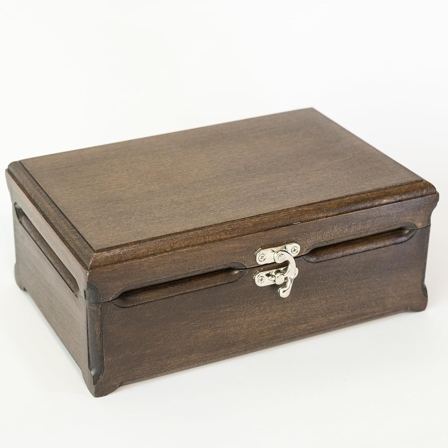 Handmade Beechwood Jewelry Box, 9.1 x 5.9 x 3.7 inches (23 x 15 x 9.5 cm), Vintage Organizer with Clasp, Eco-Friendly Gift for Rings, Trinkets, Keepsakes, and Sustainable Jewelry Storage - Image 5