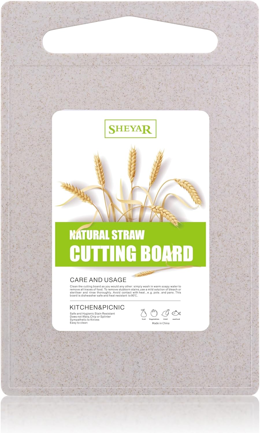 Cutting Board for Kitchen, Wheat Straw Fiber Cutting Board, Dish Washer Safe, w/Juice Grooves for Meat, Veggies,Easy Grip Handle, Non-slip Surface,Eco-friendly,Serveware Accessories(12.5‘x8.1‘) - Image 2