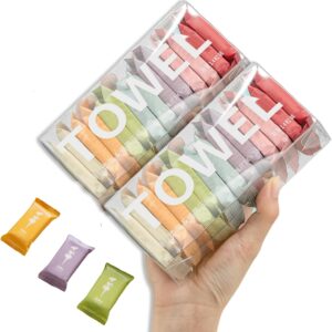 Disposable Compressed Towels, Portable Compressed Towel Tablets, 28Pcs Travel Wash Cloth, Thicker Super Absorbent Wash Cloths for Travel, Face Towel Ideal for Outdoor Camping Hiking (28Pcs)