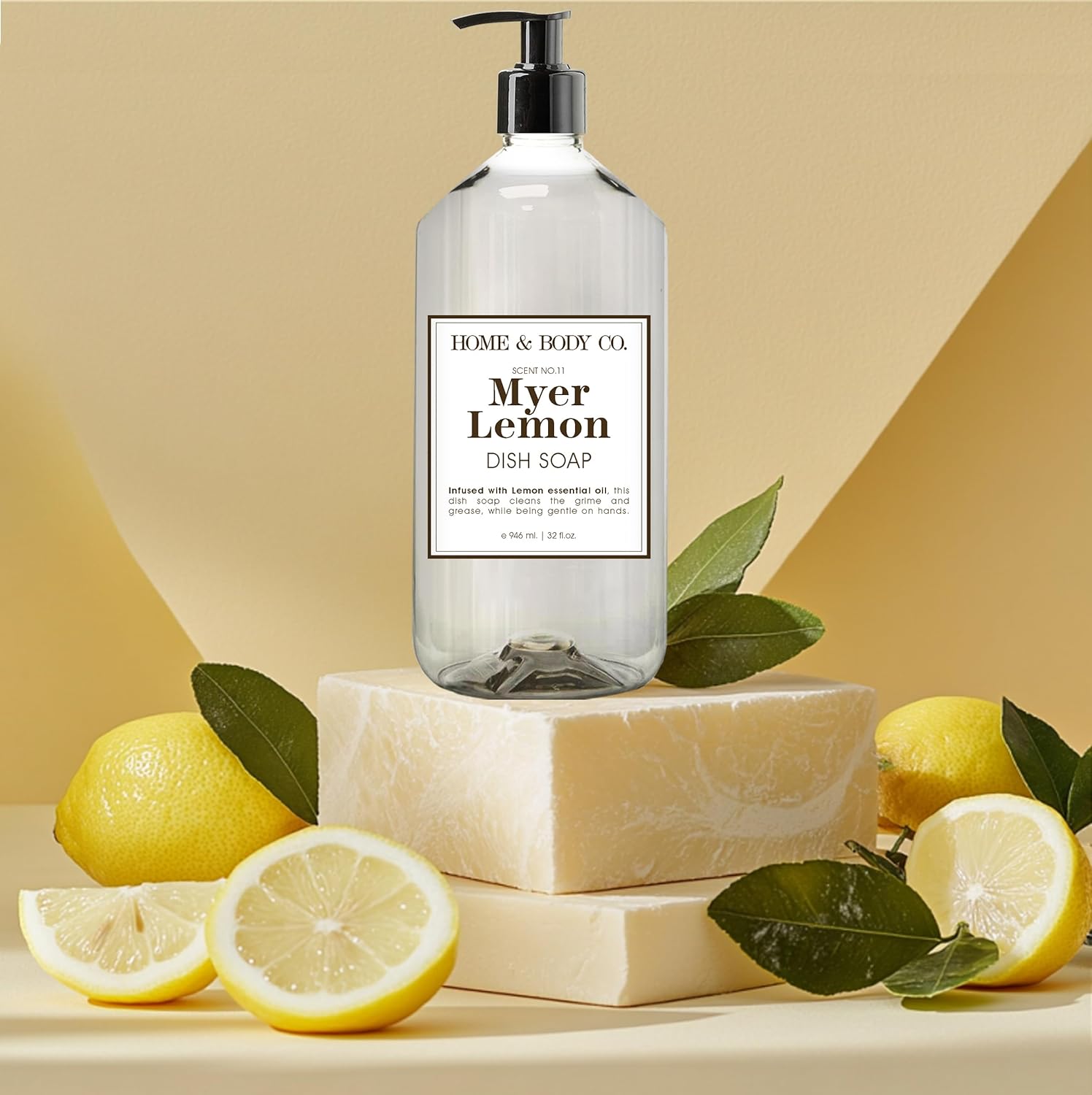 Home & Body Co. Sweet Basil and Meyer Lemon Dish Soaps, 32 fl oz, Set of 4 - Image 3
