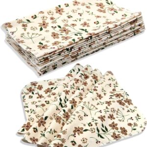 Pinowu Reusable Paper Towels Cotton Cloths (12pcs), Absorbent Kitchen Dishcloths (10×10 inch) Washable Paperless Towels Zero Waste Alternative Napkins for Kitchen Household Cleaning